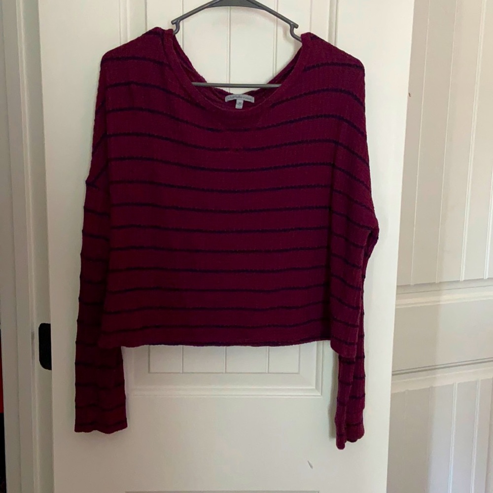 Striped Burgundy and Black Sweater